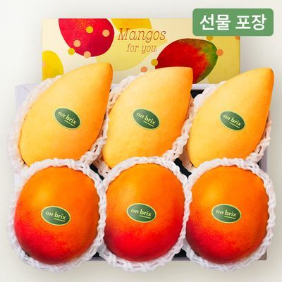 [온브릭스] 항공직송 고당도 애플망고&태국망고 선물세트 2.3kg이상(6입/특품)