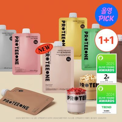 [1+1/7월 올영픽] 프로티원 단백질쉐이크 파우치형 40g 6종
