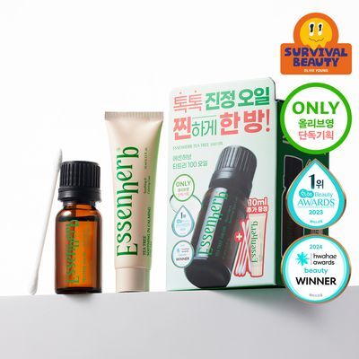 [단독기획] 에센허브 티트리 100 오일 10ml 기획(+크림10ml+면봉 50P 증정)
