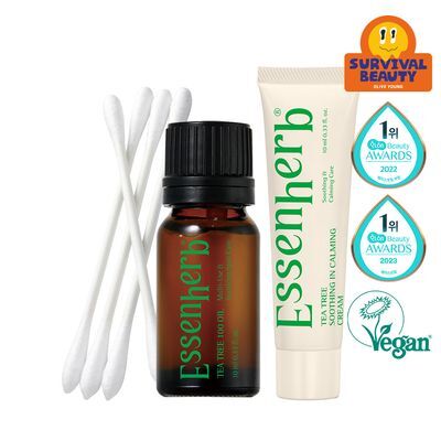 에센허브 티트리 100 오일 10ml 기획(+크림10ml+면봉 50P 증정)