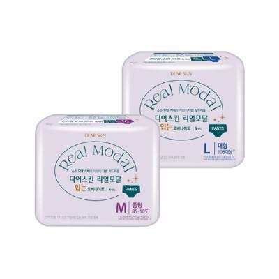 [9월 올영픽] 디어스킨 리얼모달 입는오버나이트 2종 택 1 (중형 4P/대형 4P)