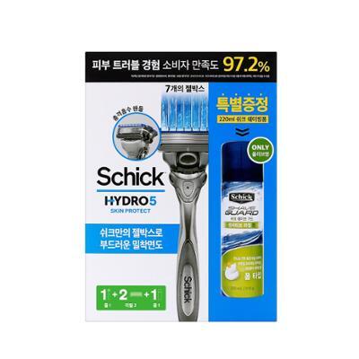 [NEW] 쉬크 하이드로5 스킨프로텍트 기획(핸들+2입날+쉐이빙폼)