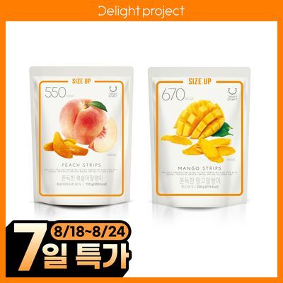 [8월올영픽]딜라이트 프로젝트 쫀득한 말랭이 대용량 3종 택1(군고구마/망고/복숭아)