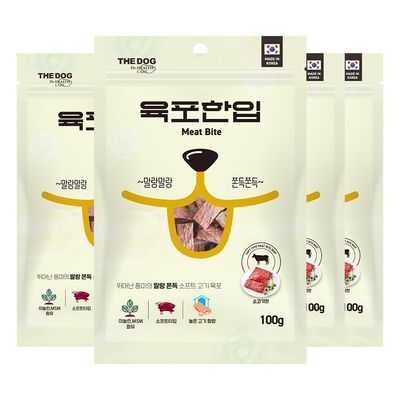 더독 소프트 육포한입 비프/오리/황태 5개묶음 100g 3종