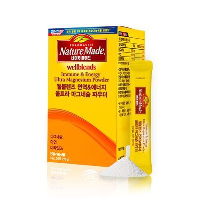 네이처메이드 웰블렌즈 면역 & 에너지 울트라 마그네슘 파우더 30포 (1개월분)