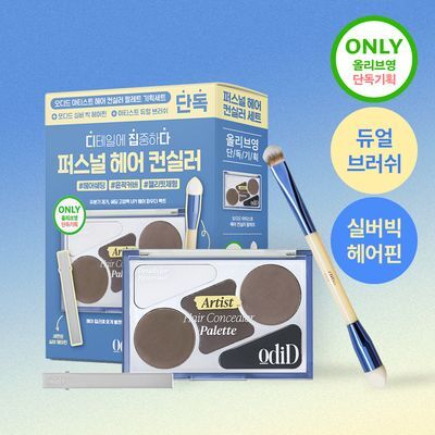 오디드 아티스트 헤어 컨실러 팔레트 12.9g 기획세트 (+브러쉬, 헤어핀 추가구성)