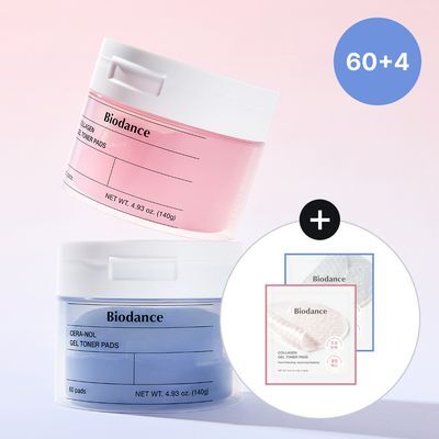 [모공탄력/수분진정] 바이오던스 겔 토너 패드 60매 기획(+4매 증정) (세라놀/콜라겐)