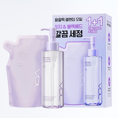 [1+1/블랙헤드제거] VDL 퓨어스테인 포어 컨트롤 클렌징오일 200ml (단품/기획)