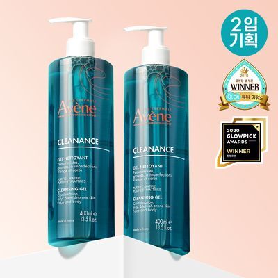 [*피지잡는 *약산성클렌저 *클렌징폼] 아벤느 클리낭스 클렌징 젤 400ml 더블 기획