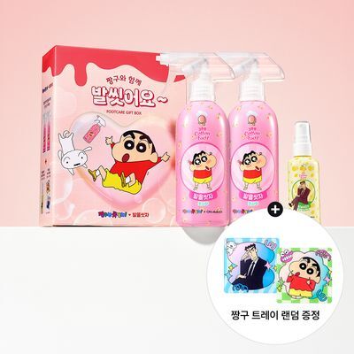 [기획/짱구에디션] 온더바디 발을씻자 코튼 풋샴푸 385ml 한정기획 2종 택1 (피치/민트초코)