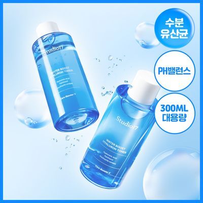 [수분유산균/대용량] 스튜디오17 워터부스트 히알루론 수분토너 300ml