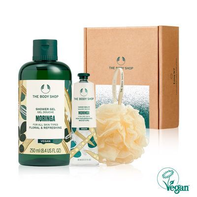 더바디샵 모링가 바디 핸드케어 3종 세트(샤워젤250ml+핸드크림30ml+샤워볼)