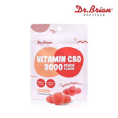 닥터브라이언 복숭아맛구미 비타민C&D 3000 15구미 (5일분)