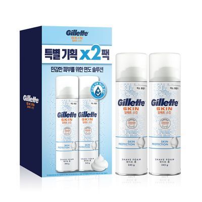 질레트 스킨텍 쉐이빙 폼 245g 2개입