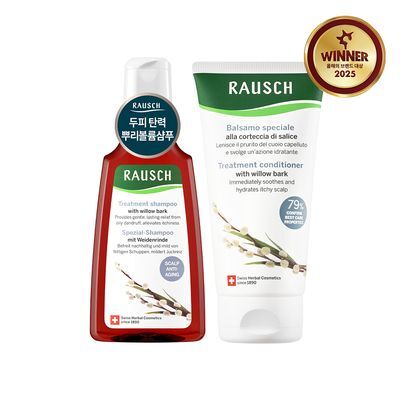 [두피뿌리볼륨]라우쉬 윌로우바크 트리트먼트 샴푸200ml&컨디셔너150ml 기획
