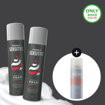 [밀착거품/더블기획] 도루코 프로 센서티브 쉐이빙폼 210ml 2입 (+쿨링폼 74ml)