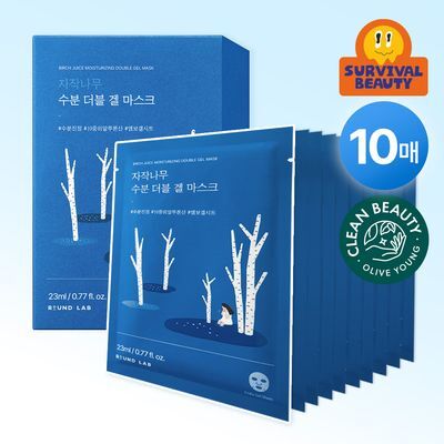 [수분더블/밀착케어] 라운드랩 자작나무 수분 더블 겔 마스크 10매
