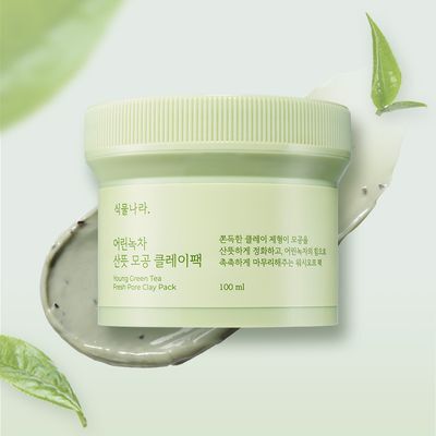 식물나라 어린녹차 산뜻모공 클레이팩 100ml