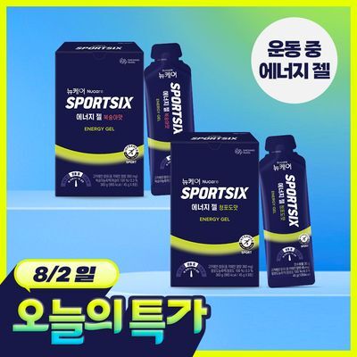 뉴케어 스포식스 에너지 젤 8포(45g) (청포도맛/복숭아맛 택1)