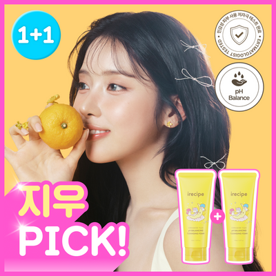 아이레시피x리틀트윈스타 세라마이드 유자 약산성 클렌징폼 150ml 더블 기획 (+스티커)