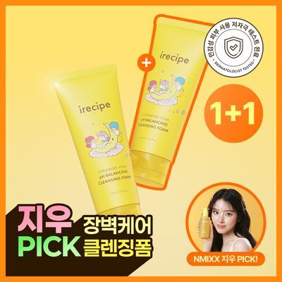 아이레시피x리틀트윈스타 세라마이드 유자 약산성 클렌징폼 150ml 더블 기획 (+스티커)
