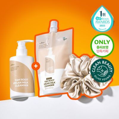 이즈앤트리 참마 비건 밀크 클렌저 220ml 기획 (+리필 200ml+스크런치)