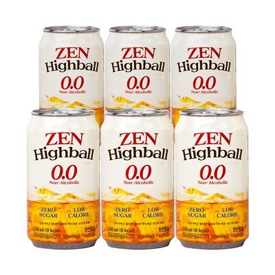 [NEW] 티젠 젠하이볼향 논알콜 0.0 350ml * 6개입 (에탄올 1% 미만 함유, 성인용)