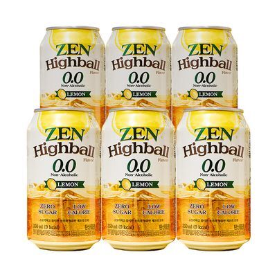 [NEW] 티젠 젠하이볼향 논알콜 레몬 0.0 350ml * 6개입 (에탄올 1% 미만 함유, 성인용)