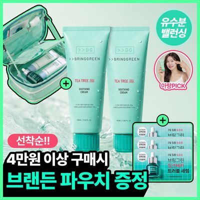 [수부지크림/유수분밸런스] 브링그린 티트리 시카 수딩 크림 플러스 100ml (2입/단품)