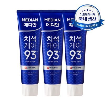 [불소 포함/3입]메디안 치석케어 오리지널 치약 120gG*3입