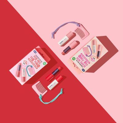 Vaseline Color + Care Lip Balm 4.2g Double 2-pack +brush keyring