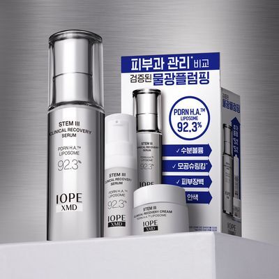 [PDRN물광플럼핑] 아이오페 XMD 스템3 클리니컬 리커버리 세럼 30ml 기획 (+세럼5ml+크림5ml