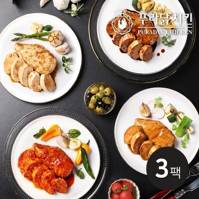 [푸라닭] 소스 통 닭가슴살 100g 4종 3팩