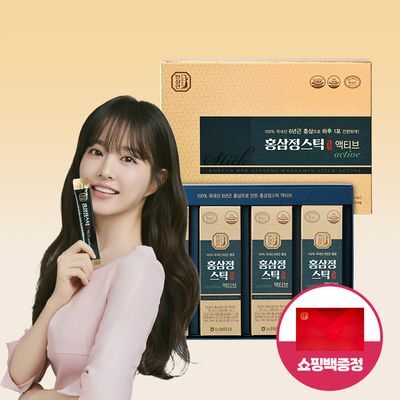 한삼인 홍삼정스틱 액티브 32포 (32일분) + 쇼핑백