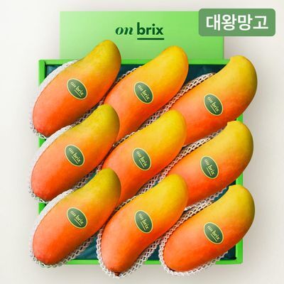 [온브릭스] 항공직송 마하차녹 무지개망고 선물세트 3.5kg 이상 (9입/특대과)