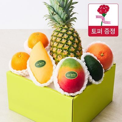 [온브릭스] 프리미엄 과일선물세트6종 라임1호 (파인애플,애플망고)3.1kg이상