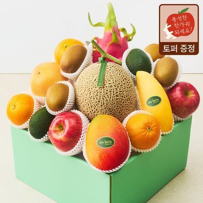 [추석선물][온브릭스] 프리미엄 과일선물세트 9종 에메랄드3호 5.6kg이상 (멜론,애플망고)