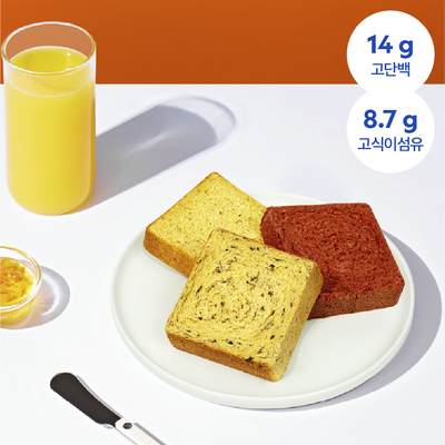 널담 뉴트리션 완전영양 통밀식빵 100g 8봉 3종