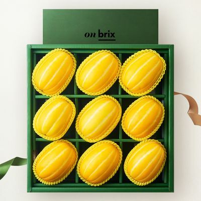 [Onbrix Gift] 온브릭스 그린 에디션, 고 당도 성주 참외세트 3kg이상 (9입/로열과)