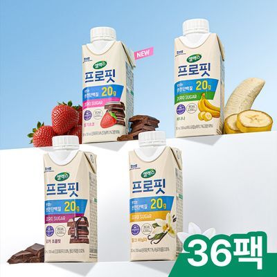 [1등단백질] 셀렉스 프로핏 맛있는 완전단백질 음료 250ml 36입 딸기초코/모카초콜릿/밀크바닐라/바나나