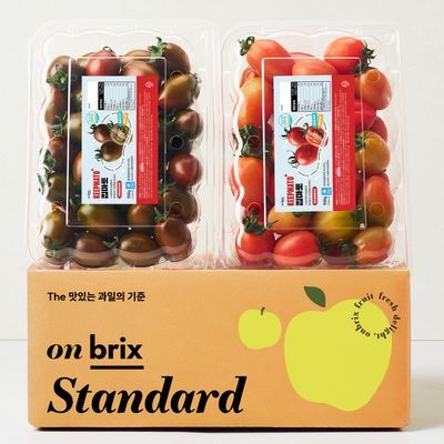 온브릭스 설탕처럼 달콤한, 스테비아 방울토마토 (500g*1팩)+스테비아 블랙 방울토마토 (500g*1팩)