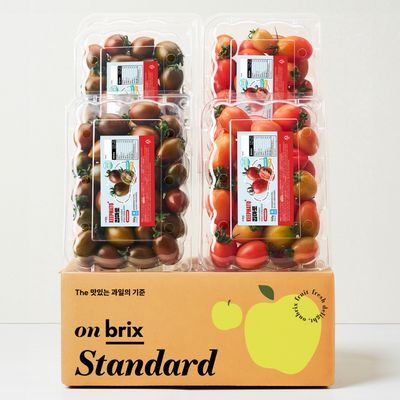 온브릭스 설탕처럼 달콤한, 스테비아 방울토마토 (500g*2팩)+스테비아 블랙 방울토마토 (500g*2팩)