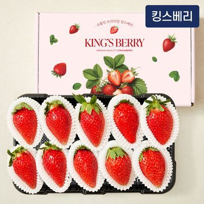 수플린 대왕딸기 새콤달콤 논산 킹스베리 딸기 400g 이상 (8~15입)