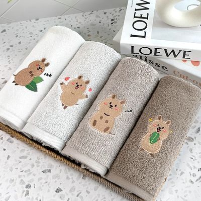 송월타올 캐릭터자수타올 행복한쿼카S 150g 세면타올 10매