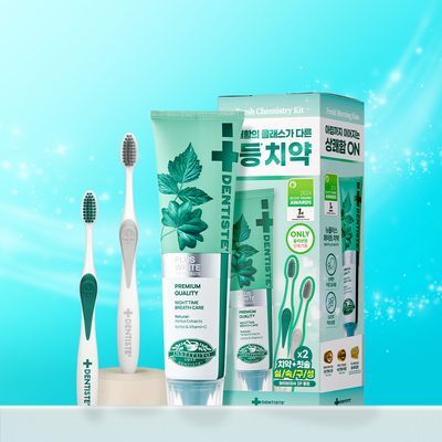 덴티스테 뉴플러스화이트 치약 100g 기획 (+마이브러쉬 칫솔 2p)