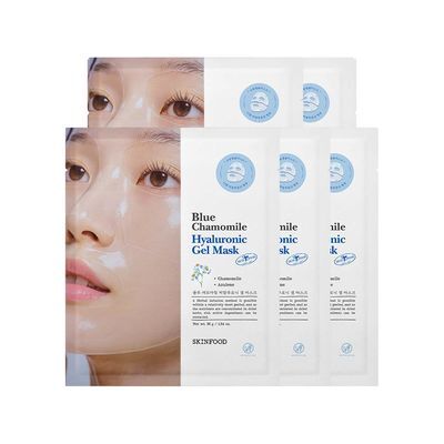 스킨푸드 블루 캐모마일 히알루로닉 하이드로겔 마스크 5매 (온)