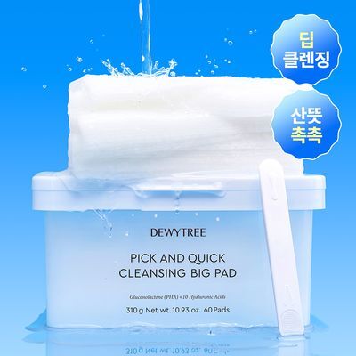[이지피커/딥클렌징] 듀이트리 픽앤퀵 뜯어쓰는 클렌징 빅 패드 60매