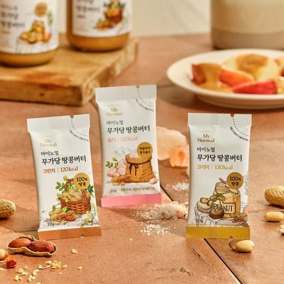 마이노멀 무가당 땅콩버터 스틱 3종 택1 (솔티, 크런치, 크리미)