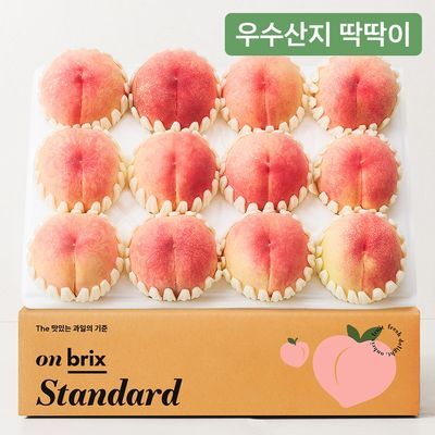 [온브릭스] 지금 가장 맛있는, 우수산지 딱딱이 복숭아 1.5kg / 2.7kg / 4kg (로열과)