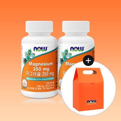 [선물박스] 나우푸드 마그네슘 350mg 90정 2병 (6개월분)